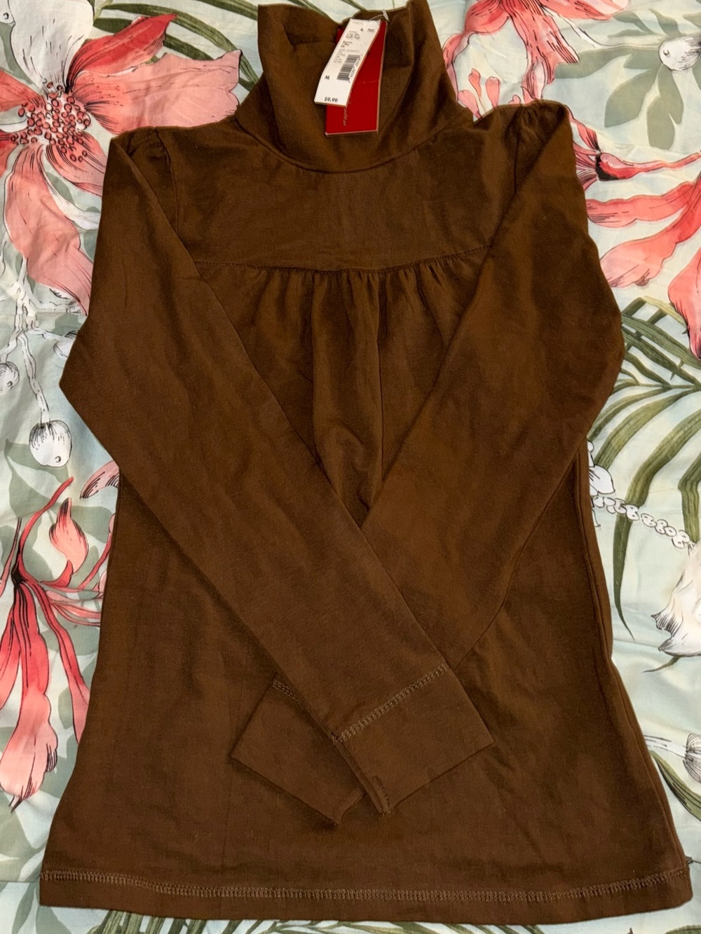 Sears Brown High Neck Long Sleeve Top